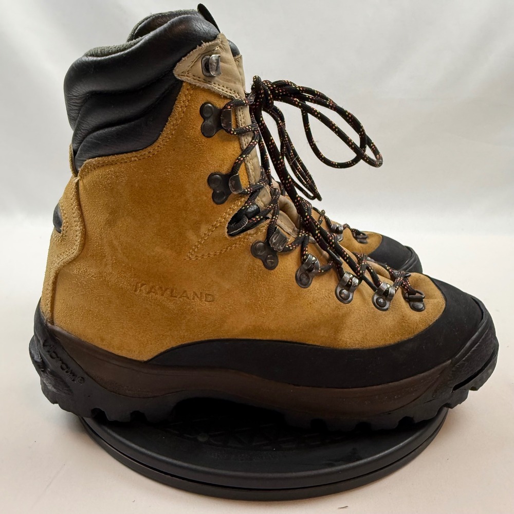 Kayland Zeus Mens Mountaineering Boots Tan Suede Vibram Made in Italy Size 10